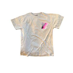 Popeye The Sailor Men's Large Cream and Pink Anime Asian Graphic Tee Shirt